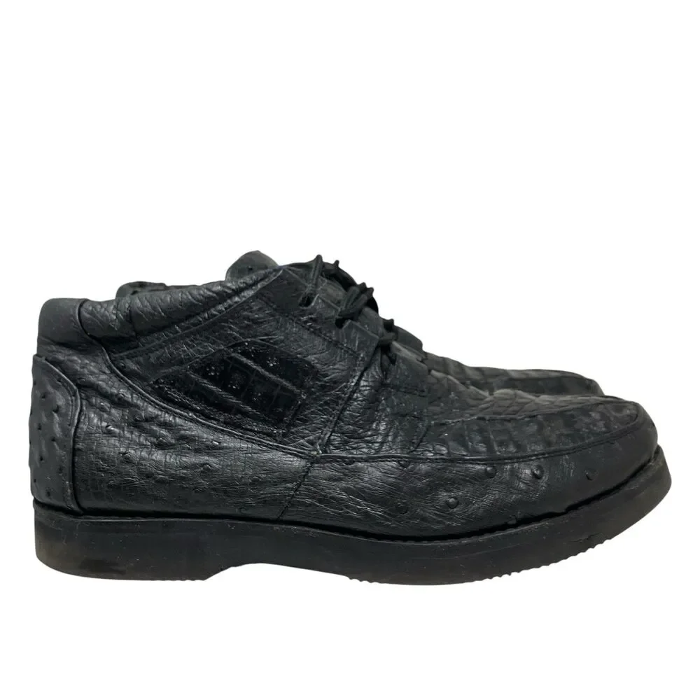 Exotic Footwear Chukka Boots Mens 10 Black Wild West Genuine Exotic Skin USA